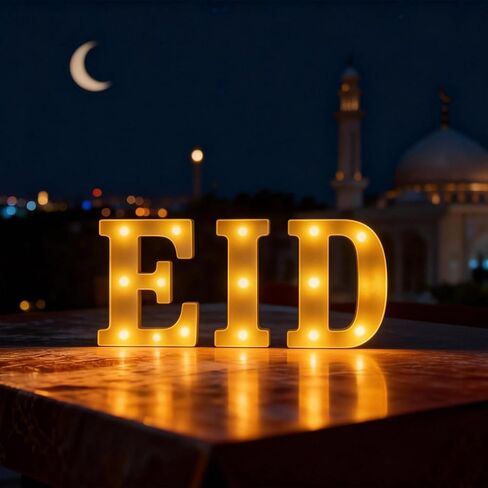 زينة العيد، مصابيح LED لعلامة الحروف تعمل بالبطارية، تضيء ديكور طاولة المنزل وديكورات معلقة في الأماكن المغلقة والمفتوحة in Kuwait