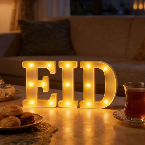 زينة العيد، مصابيح LED لعلامة الحروف تعمل بالبطارية، تضيء ديكور طاولة المنزل وديكورات معلقة في الأماكن المغلقة والمفتوحة in Kuwait