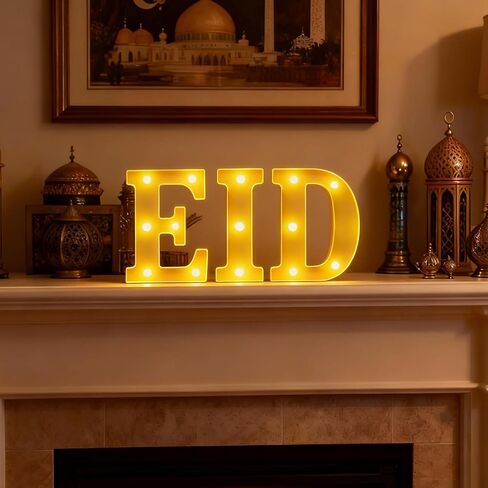 زينة العيد، مصابيح LED لعلامة الحروف تعمل بالبطارية، تضيء ديكور طاولة المنزل وديكورات معلقة في الأماكن المغلقة والمفتوحة in Kuwait