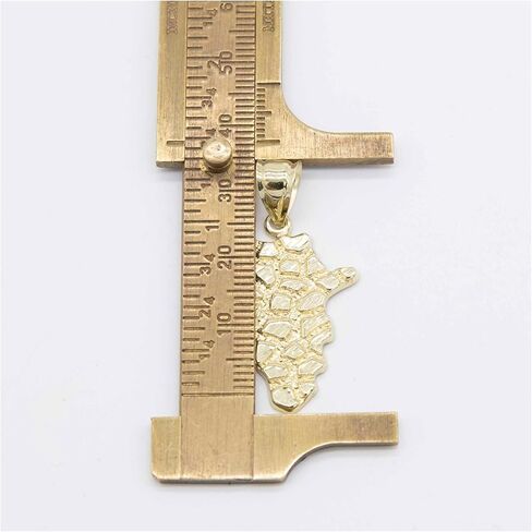 Solid 10K Gold 1 1/2" Nugget Pendant Yellow Gold in Saudi Arabia