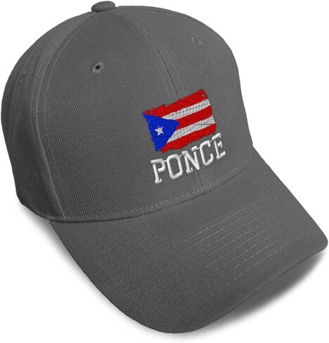 Custom Baseball Caps for Men & Women Embroidered Puerto Rican Flag Ponce Boricua Caribbean Acrylic in Saudi Arabia