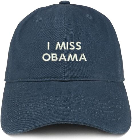 Trendy Apparel Shop I Miss Obama Embroidered Brushed Cotton Dad Hat Cap in Saudi Arabia