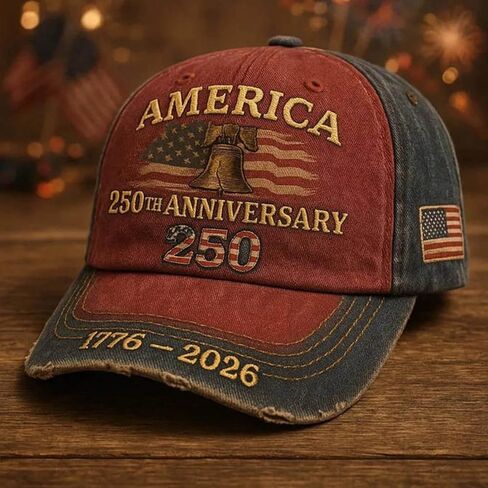 United States 250th Anniversary Hat USA 250th Anniversary Hat Adjustable Baseball Cap for Veterans & Patriots Unisex in Kuwait