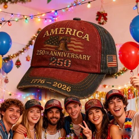 United States 250th Anniversary Hat USA 250th Anniversary Hat Adjustable Baseball Cap for Veterans & Patriots Unisex in Kuwait