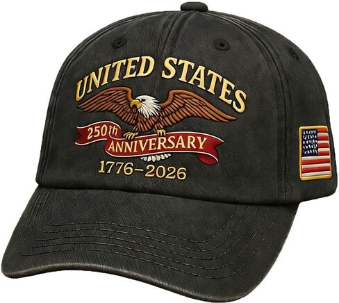 United States 250th Anniversary Hat USA 250th Anniversary Hat Adjustable Baseball Cap for Veterans & Patriots Unisex in Kuwait