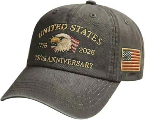 United States 250th Anniversary Hat USA 250th Anniversary Hat Adjustable Baseball Cap for Veterans & Patriots Unisex in Kuwait