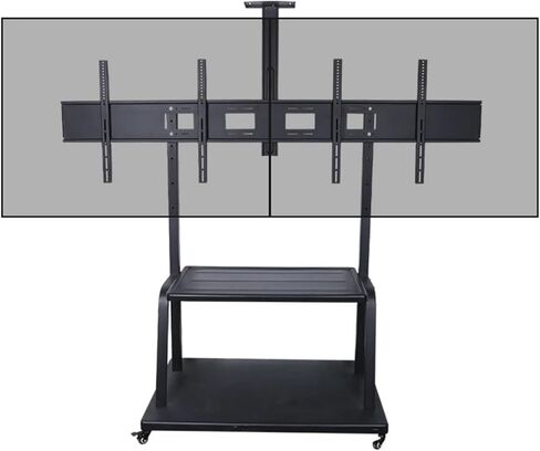 32-100 inch 1800 dual screen LCD TV mobile cart TV stand in Saudi Arabia