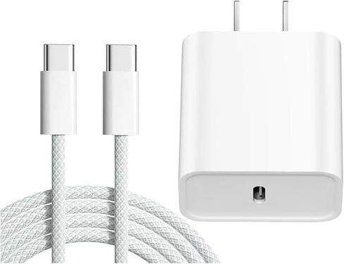 iPhone 16 15 Charger Fast Charging Type C Charger 20W USB C Charger Block iPhone 16 Charger with Woven 6FT USB-C Cable 60W for iPhone 16/16 Plus/16 Pro/16 Pro Max/iPhone 15/15 Pro Max/iPad Pro/AirPods in Kuwait