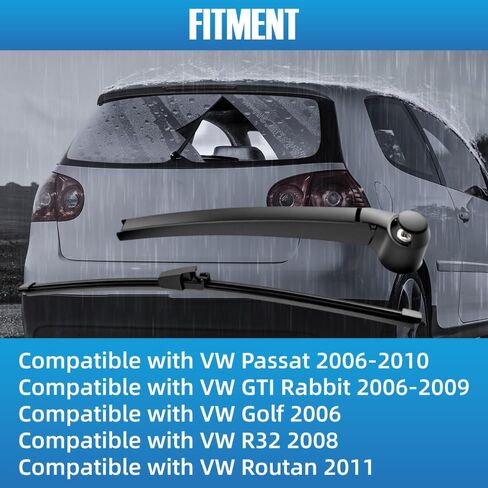 Rear Winshield Wiper Blade Arm Compatible with VW GTI Rabbit Golf 2006 R32 2008 Routan 2011, Compatible with Passat B6 Wagon 2006-2010, 6Q6955707C 6Q6955425A 6Q6955435D Winter Wiper Arm in Saudi Arabia