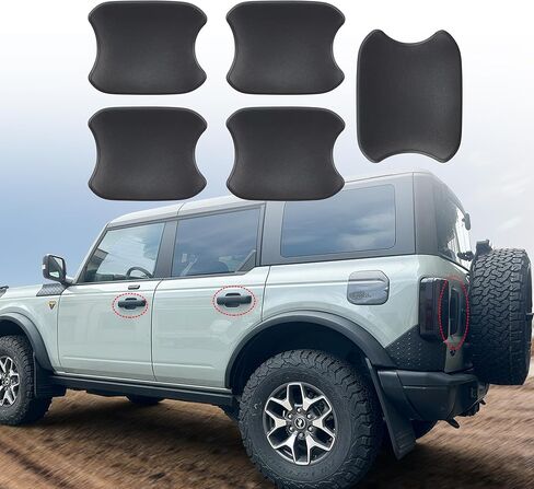 Door Handle Bowl Cover Suitable for Ford Bronco 2/4 Doors 2021 2022 2023, Door Handle Anti-Scratch Protection Accessories External Attachment, Black 5PCS (Not fit for Bronco Sport) in Saudi Arabia