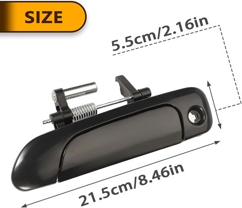 Set of 4 Exterior Door Handles for Honda Civic 2001-2005,Front Rear Driver & Passenger Side Replaces 72140S5DA02, 72180S5DA02, 72640S5DA01, 72680S5DA0, Smooth Black in Kuwait