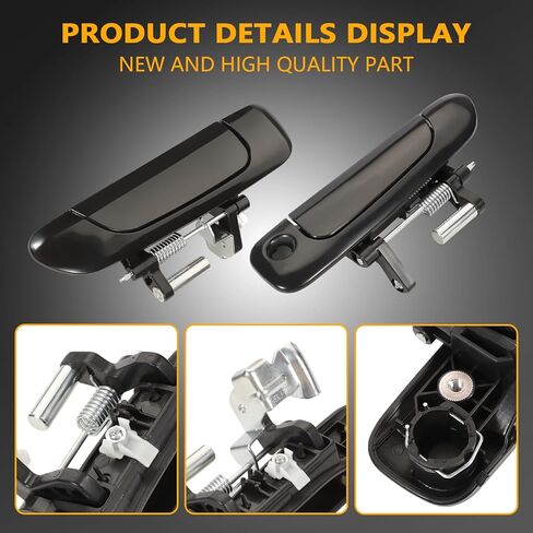 Set of 4 Exterior Door Handles for Honda Civic 2001-2005,Front Rear Driver & Passenger Side Replaces 72140S5DA02, 72180S5DA02, 72640S5DA01, 72680S5DA0, Smooth Black in Kuwait