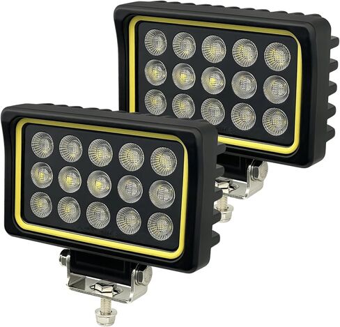 150W 6 Inch LED Work Lights for Truck, 2PCS 12000LM Waterproof LED Flood Light Truck Lights for Tractor Excavator Heavy Equipment, 12V/24V (Red Frame) in Saudi Arabia