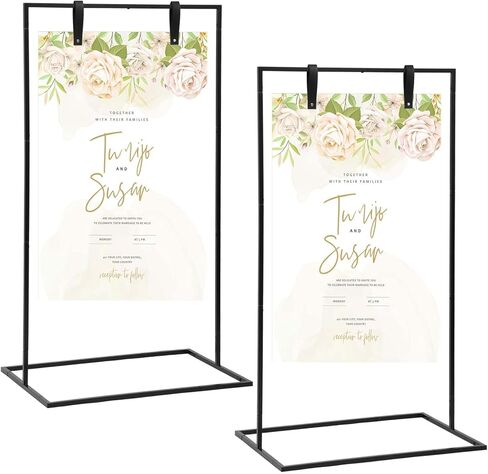 Wedding Welcome Sign Stand, Adjustable Versatile Wedding Sign Holder with 2 Leather Sign Hanging Straps for Party, Bridal Shower Signs in Saudi Arabia