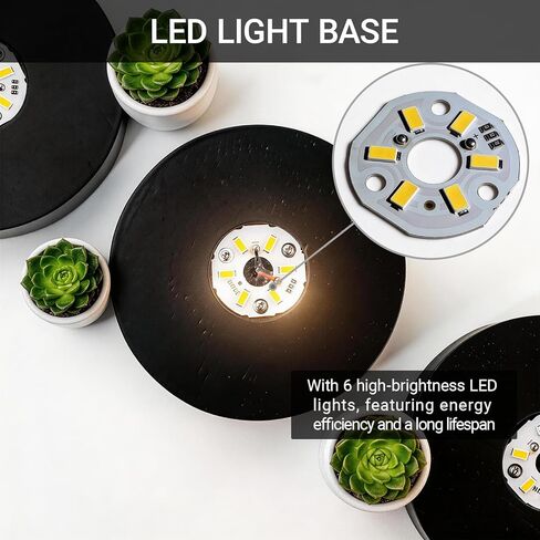 قاعدة إضاءة LED تعمل بالبطارية للديكور الكريستالي، إضاءة دافئة، 4 بوصة in Kuwait