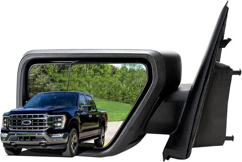 Left Driver Side Mirror for 2021 2022 2023 2024 2025 F150 (Power Glass 丨Manual Folding丨Heated丨Matte Black丨5-PINS) | Replaces #ML3Z17683UA in Saudi Arabia