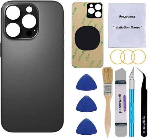 OEM Rear Back Glass Replacement for iPhone 16 Pro Max 6.9-inches with Reparing Tool Kit and Pre-Installed Adhesive (Natural Titanium) in Kuwait
