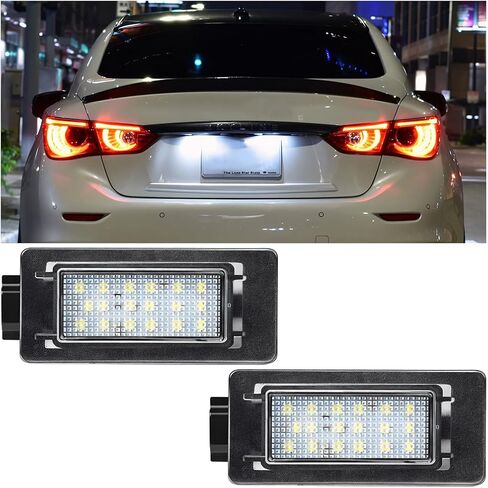 Car LED License Plate Light, 2PCS Vehicle Tail License Plate Lighting Kit Assembly, Automotive Rear Tag Number Lamp Replacement, Compatible with Serena Altima Sentra in Saudi Arabia