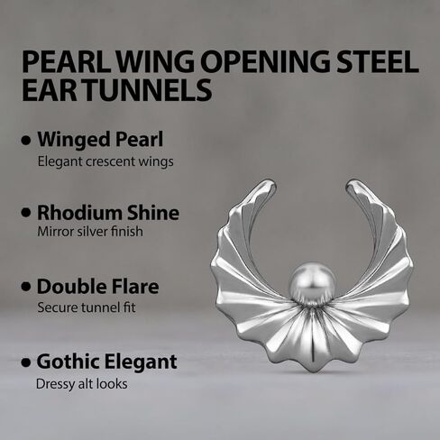 ERKUOO Modern Baroque Pearl Ear Tunnels Double Flare Gauges Elegant Sculpted Saddle Plugs Shiny Statement Stretching Jewelry for Women Men 0G to 1 Inch in Kuwait