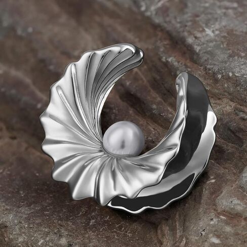 ERKUOO Modern Baroque Pearl Ear Tunnels Double Flare Gauges Elegant Sculpted Saddle Plugs Shiny Statement Stretching Jewelry for Women Men 0G to 1 Inch in Kuwait