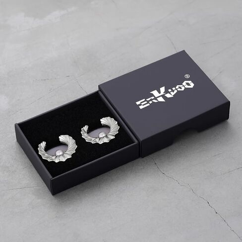 ERKUOO Modern Baroque Pearl Ear Tunnels Double Flare Gauges Elegant Sculpted Saddle Plugs Shiny Statement Stretching Jewelry for Women Men 0G to 1 Inch in Kuwait