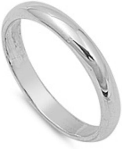3mm Sterling Silver Toe Ring Plain Wedding Band Comfort Fit (2.5) in Kuwait