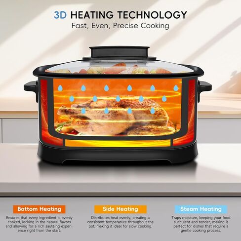 بطانات وفواصل للطهي البطيء من السيليكون، حشوة متعددة الأغراض 2 في 1 لأواني فخارية سعة 6-7 لتر، خالية من مادة BPA، آمنة للاستخدام في غسالة الأطباق، قابلة لإعادة الاستخدام، مثالية للطهي المتزامن (أخضر وأزرق) in Kuwait