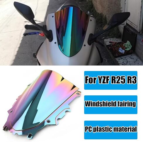 For YZF-R3 R25 2025 Motorcycle Windshield deflector front windshield instrument panel sun visor yzf r25 r3 2019-2026 Motorcycle accessories (light color) in Saudi Arabia
