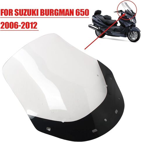 Windshield Windscreen Wind Shield Protector Fit for Suzuki Burgman 650 2006-2012 Black&Clear in Kuwait