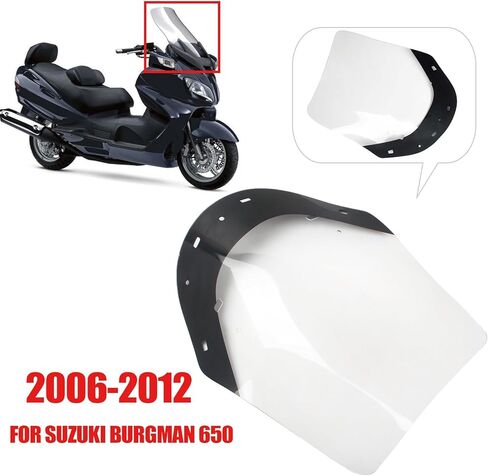 Windshield Windscreen Wind Shield Protector Fit for Suzuki Burgman 650 2006-2012 Black&Clear in Kuwait