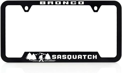 Ford Bronco Sasquatch UV Cured Ink Black Plastic License Plate Frame in Kuwait