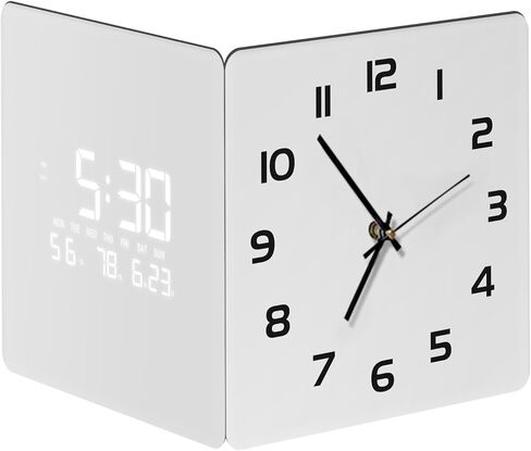 Digital Wall Clock with Temperature Day Sunrise Lake with Display Modern LED Wall Clock Atomic Simple Alarm Clock for Bedroom Garage Living Room Decorative 12 Inch in Kuwait
