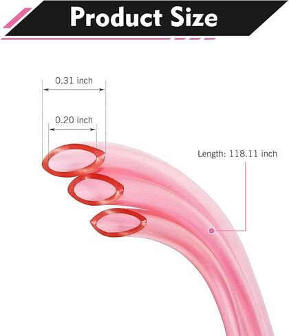 1 PC Fuel Vent Hose, 118 Inch Leak-Proof Flexible Cuttable Rubber Gas Line, 5mm ID 8mm OD Fuel Filler Vent Tube Replacement, Universal for Most ATV Dirt Bike Go Kart (Pink) in Kuwait