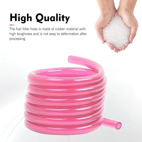 1 PC Fuel Vent Hose, 118 Inch Leak-Proof Flexible Cuttable Rubber Gas Line, 5mm ID 8mm OD Fuel Filler Vent Tube Replacement, Universal for Most ATV Dirt Bike Go Kart (Pink) in Kuwait