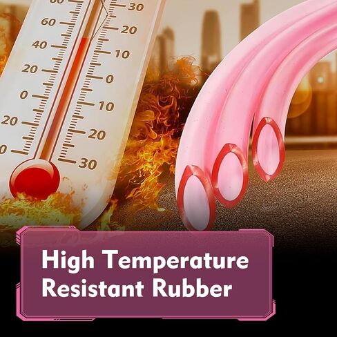 1 PC Fuel Vent Hose, 118 Inch Leak-Proof Flexible Cuttable Rubber Gas Line, 5mm ID 8mm OD Fuel Filler Vent Tube Replacement, Universal for Most ATV Dirt Bike Go Kart (Pink) in Kuwait