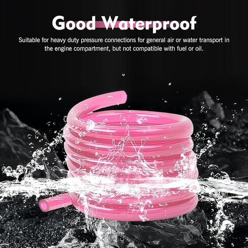1 PC Fuel Vent Hose, 118 Inch Leak-Proof Flexible Cuttable Rubber Gas Line, 5mm ID 8mm OD Fuel Filler Vent Tube Replacement, Universal for Most ATV Dirt Bike Go Kart (Pink) in Kuwait