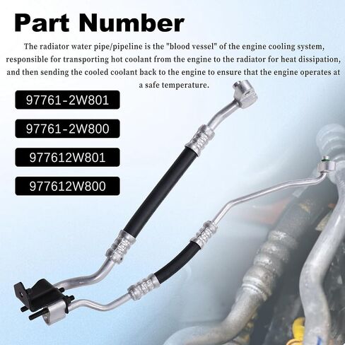 977612W800 أنابيب المياه المبرد وأنبوب خرطوم تفريغ غاز التبريد متوافق مع 2013-2019 Santa Fe 97761-2W801 977612W801 97761-2W800 مجموعة أنابيب مكيف الهواء in Saudi Arabia