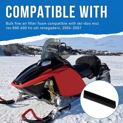 قطعة واحدة من رغوة فلتر الهواء الناعم الأسود للدراجة النارية 508000394 متوافقة مع Ski-Doo MXZ REV 800 600 HO SDI Renegade/X, 2004-2007, 508-0003-94 in Saudi Arabia