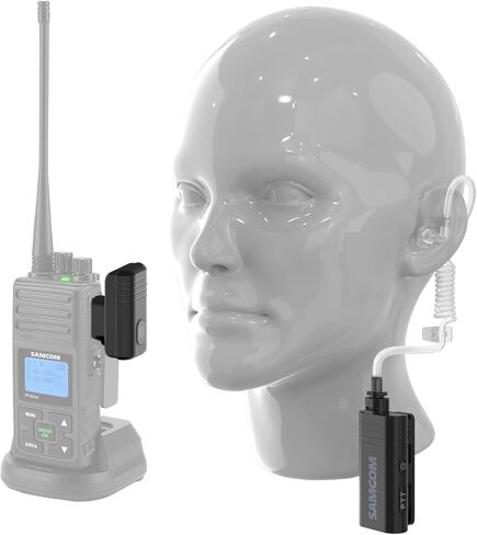 SAMCOM Walkie Talkies Earpiece with Mic PTT 2 Pin Transparent Acoustic Tube K Head Headset Surveillance Covert Air Tube Ear Piece Compatible Radios, 6 Packs in Kuwait