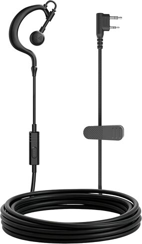 سماعة أذن Samcom Walkie Talkies مع ميكروفون PTT 2 دبوس أنبوب صوتي شفاف K سماعة رأس للمراقبة السرية وأنبوب الهواء قطعة أذن متوافقة مع أجهزة الراديو، 6 حزم in Saudi Arabia