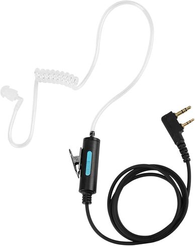 سماعة أذن Samcom Walkie Talkies مع ميكروفون PTT 2 دبوس أنبوب صوتي شفاف K سماعة رأس للمراقبة السرية وأنبوب الهواء قطعة أذن متوافقة مع أجهزة الراديو، 6 حزم in Saudi Arabia
