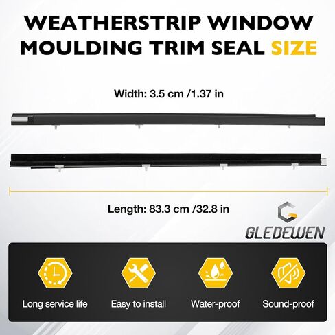 Front Door Weatherstrip Window Moulding Trim Seal Belt Kit Compatible with 1995-2004 Toyota Tacoma Weather Stripping Replace# 68160-04020 68210-04020 (2PCS) in Saudi Arabia