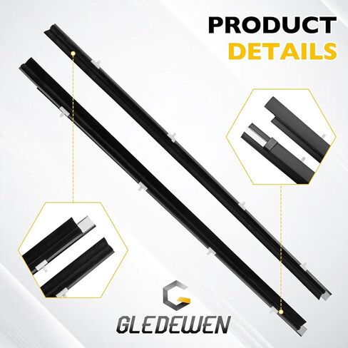 Front Door Weatherstrip Window Moulding Trim Seal Belt Kit Compatible with 1995-2004 Toyota Tacoma Weather Stripping Replace# 68160-04020 68210-04020 (2PCS) in Saudi Arabia