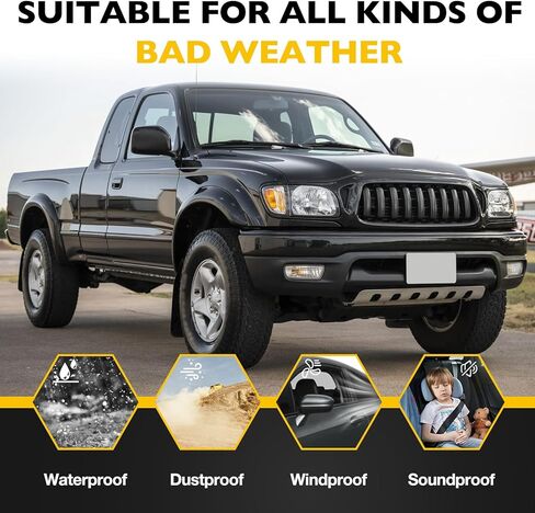 Front Door Weatherstrip Window Moulding Trim Seal Belt Kit Compatible with 1995-2004 Toyota Tacoma Weather Stripping Replace# 68160-04020 68210-04020 (2PCS) in Saudi Arabia