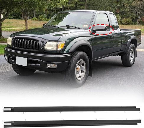 Front Door Weatherstrip Window Moulding Trim Seal Belt Kit Compatible with 1995-2004 Toyota Tacoma Weather Stripping Replace# 68160-04020 68210-04020 (2PCS) in Saudi Arabia