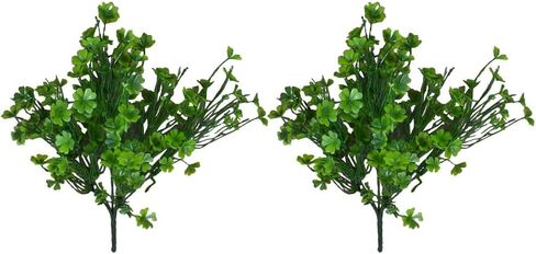 2 Pcs Artificial Four Leaf Clover Plants - Realistic Green Shamrock Faux Greenery Bundles for St Patrick's Day Decor, Home Wedding Party Garden Table Decoration, Indoor Outdoor in Saudi Arabia