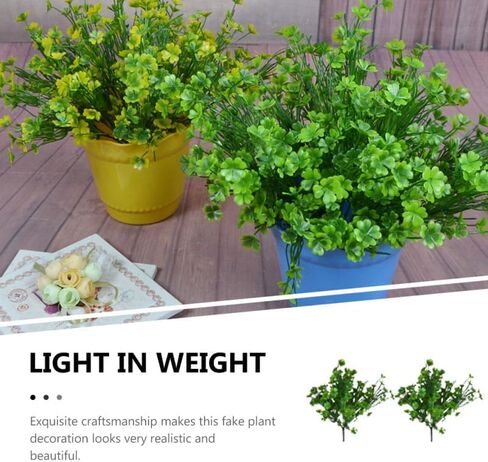 2 Pcs Artificial Four Leaf Clover Plants - Realistic Green Shamrock Faux Greenery Bundles for St Patrick's Day Decor, Home Wedding Party Garden Table Decoration, Indoor Outdoor in Saudi Arabia