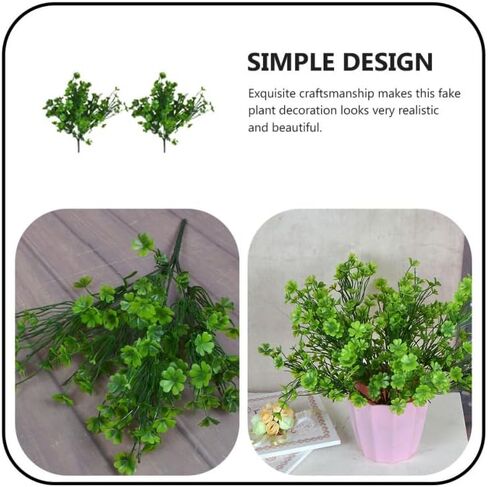2 Pcs Artificial Four Leaf Clover Plants - Realistic Green Shamrock Faux Greenery Bundles for St Patrick's Day Decor, Home Wedding Party Garden Table Decoration, Indoor Outdoor in Saudi Arabia