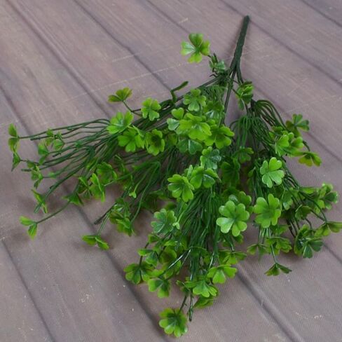 2 Pcs Artificial Four Leaf Clover Plants - Realistic Green Shamrock Faux Greenery Bundles for St Patrick's Day Decor, Home Wedding Party Garden Table Decoration, Indoor Outdoor in Saudi Arabia