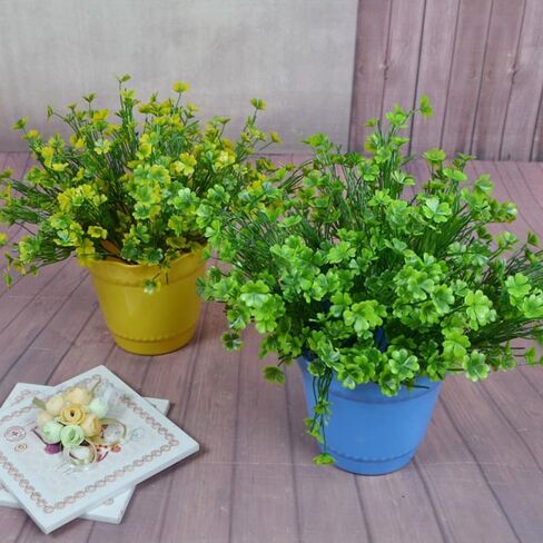 2 Pcs Artificial Four Leaf Clover Plants - Realistic Green Shamrock Faux Greenery Bundles for St Patrick's Day Decor, Home Wedding Party Garden Table Decoration, Indoor Outdoor in Saudi Arabia